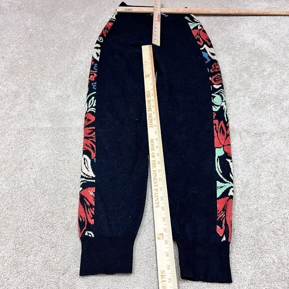 Piper & Scoot The Gadot Jogger Women’s Black Floral Pull On Knit Size Small - Picture 2 of 11